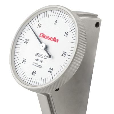 Vippeindikator 0,8x0,01 mm med skråstillet måleur og 16 mm vippearm